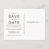 Rustic Sunflower Foto Skript Save the Date Ankündigungspostkarte (Rückseite)