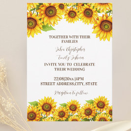 Rustic Sunflower Hochzeit Einladung