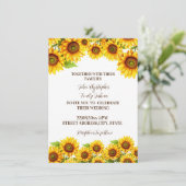 Rustic Sunflower Hochzeit Einladung (Stehend Vorderseite)