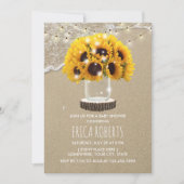 Rustic Sunflower Jar Beach Baby Dusche Einladung (Vorderseite)