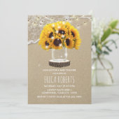 Rustic Sunflower Jar Beach Baby Dusche Einladung (Stehend Vorderseite)