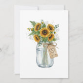 Rustic Sunflower Mason Jar Bridal Shower Einladung (Rückseite)