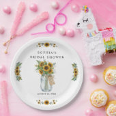 Rustic Sunflower Mason Jar Bridal Shower Paper  Pappteller (Party)