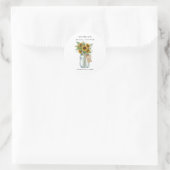 Rustic Sunflower Mason Jar Bridal Shower  Runder Aufkleber (Tasche)