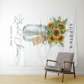 Rustic Sunflower Mason Jar Bridal Shower Wandteppich (Beispiel (Horizontal))