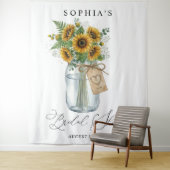 Rustic Sunflower Mason Jar Bridal Shower Wandteppich (Beispiel)