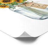 Rustic Sunflower Mason Jar Guest Book Sign Poster (Ecke)