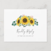 Rustic Sunflower Menü Auswahl Hochzeit RSVP Postka Einladungspostkarte (Vorderseite)
