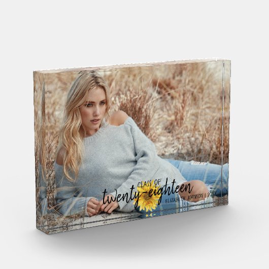 Rustic Sunflower Monogram Class of Foto Block (Links)