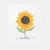 Rustic Sunflower Personalized Name Script Fleecedecke (Vorderseite)