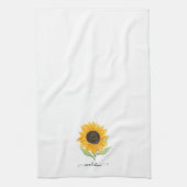 Rustic Sunflower Personalized Name Script Geschirrtuch (Vertikal)