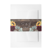 Rustic Sunflower Roses Wedding Einladungsbanderole (Vorderseite Beispiel)