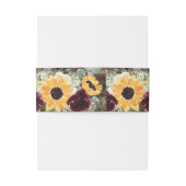 Rustic Sunflower Roses Wedding Einladungsbanderole (Rückseitenbeispiel)
