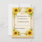 Rustic Sunflower RSVP Card (Vorderseite)