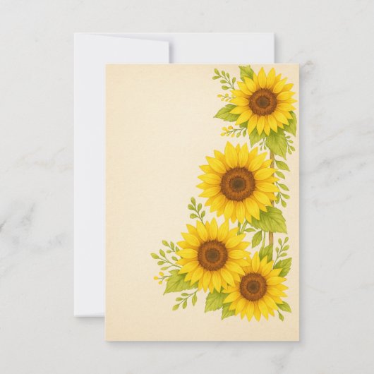 Rustic Sunflower RSVP Card (Rückseite)
