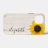 Rustic Sunflower Script Steam Name Phone Case (Rückseite (Horizontal))