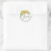 Rustic Sunflower Script Vielen Dank Brautparty Runder Aufkleber (Tasche)