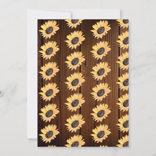 Rustic Sunflower String Lights Abschluss Einladung (Rückseite)