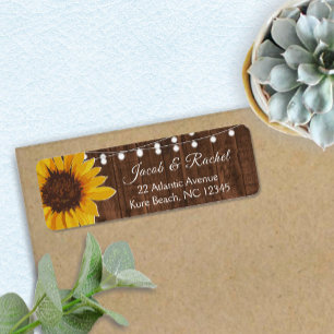 Rustic Sunflower String Lights Hochzeitadresse