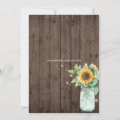 Rustic Sunflower String Lights Wedding Einladung © (Rückseite)