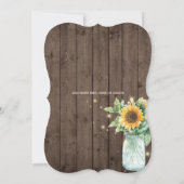 Rustic Sunflower String Lights Wedding Einladung © (Rückseite)