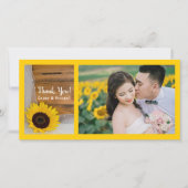 Rustic Sunflower Veil Country Wedding Vielen Dank Dankeskarte (Vorderseite)