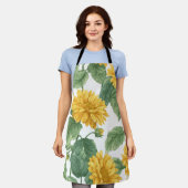 Rustic Sunflower Watercolor Floral Boho Farmhouse  Schürze (Getragen)