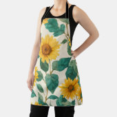 Rustic Sunflower Watercolor Floral Boho Farmhouse  Schürze (InSitu)
