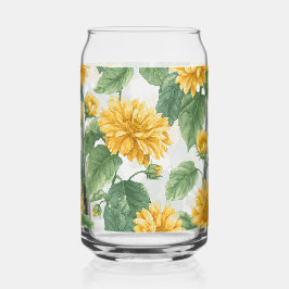 Rustic Sunflower Watercolor Floral Farmhouse Drink Dosenglas