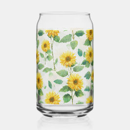 Rustic Sunflower Watercolor Floral Farmhouse Drink Dosenglas