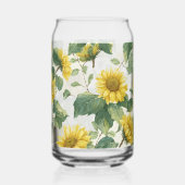 Rustic Sunflower Watercolor Floral Farmhouse Drink Dosenglas (Rückseite)