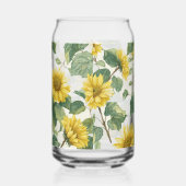 Rustic Sunflower Watercolor Floral Farmhouse Drink Dosenglas (Rechts)