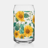 Rustic Sunflower Watercolor Floral Farmhouse Drink Dosenglas (Rechts)