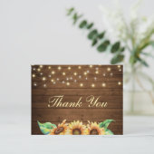 Rustic Sunflower Wedding Brautparty Vielen Dank Postkarte (Stehend Vorderseite)