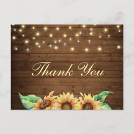 Rustic Sunflower Wedding Brautparty Vielen Dank Postkarte