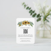 Rustic Sunflower Wedding Enclosure Card Begleitkarte (Stehend Vorderseite)