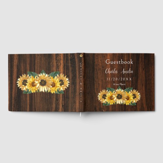 Rustic Sunflower Wedding Gästebuch (Voll)