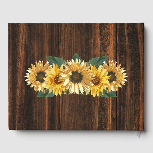 Rustic Sunflower Wedding Gästebuch (Rückseite)