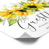 Rustic Sunflower Wedding Gästebuchunterschrift Poster (Ecke)