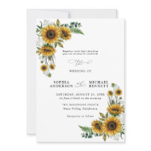 Rustic Sunflower Wedding Invitation