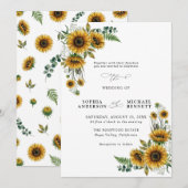 Rustic Sunflower Wedding Invitation Einladung (Vorne/Hinten)