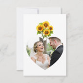 Rustic Sunflower Wedding Photo  Dankeskarte (Vorderseite)