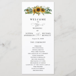 Rustic Sunflower Wedding Program Programm