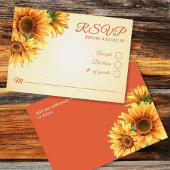 Rustic Sunflower Wedding RSVP Card Karte