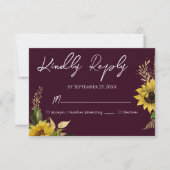 Rustic Sunflower Wedding RSVP Card Karte (Vorderseite)