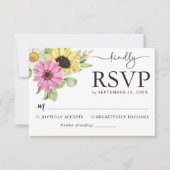 Rustic Sunflower Wedding RSVP Card Karte (Vorderseite)