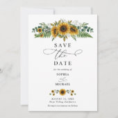 Rustic Sunflower Wedding Save The Date Einladung (Vorderseite)