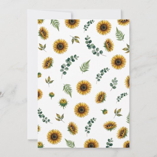 Rustic Sunflower Wedding Save The Date Einladung (Rückseite)