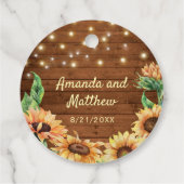 Rustic Sunflower Wedding Verlobung Vielen Dank Geschenkanhänger (Rückseite)