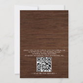 Rustic Sunflower Western Country QR Code Wedding Einladung (Rückseite)